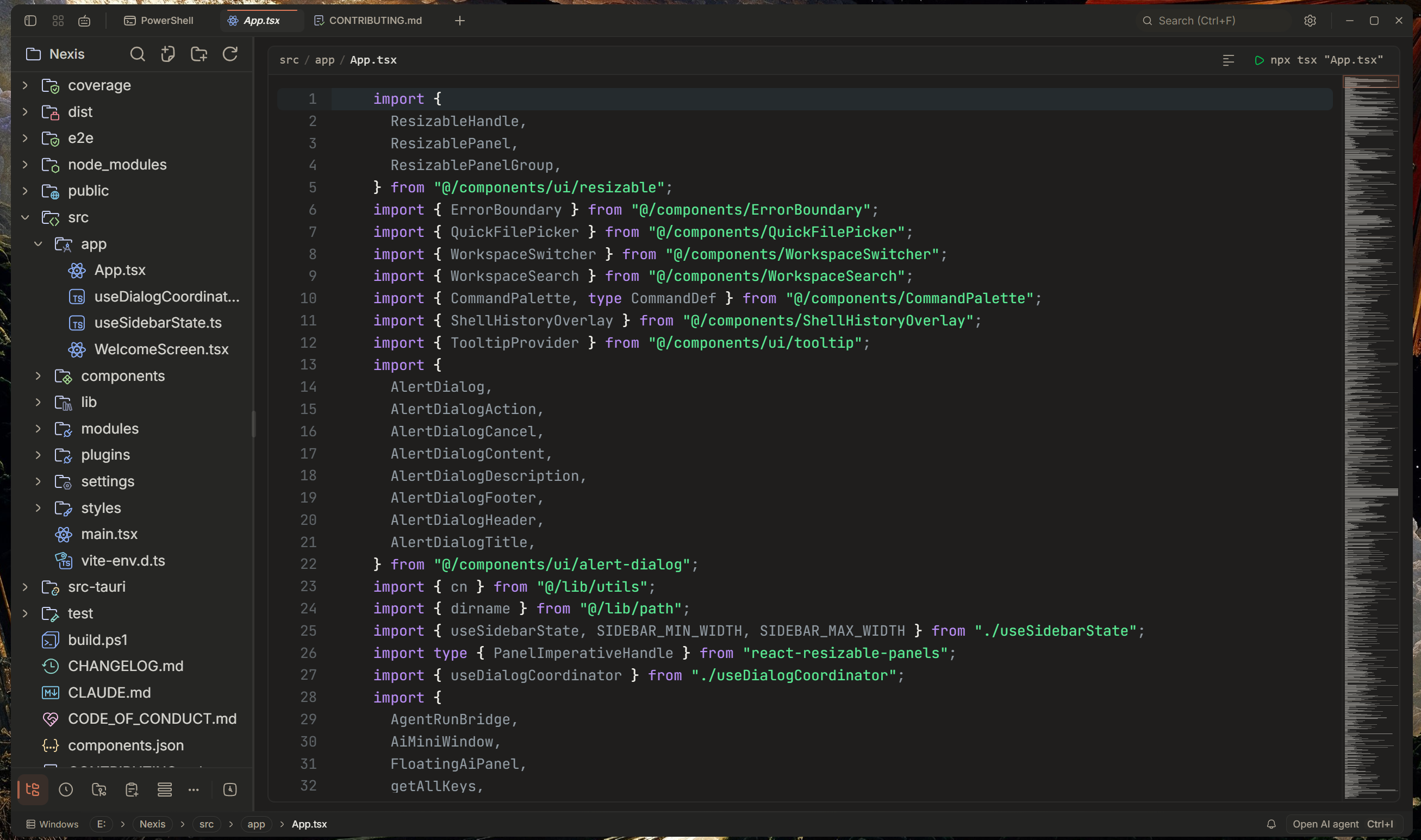 Nexis — Code editor